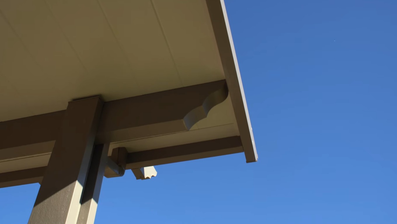 Custom pergola construction detail showing quality craftsmanship